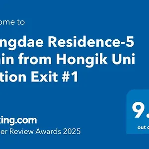 Hongdae Residence-5 1min From Hongik Uni Station Exit #1 Seoul